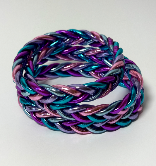 Jonc tressé Sweet - Glacier / Violet / Azur / Light Pink / Lilas