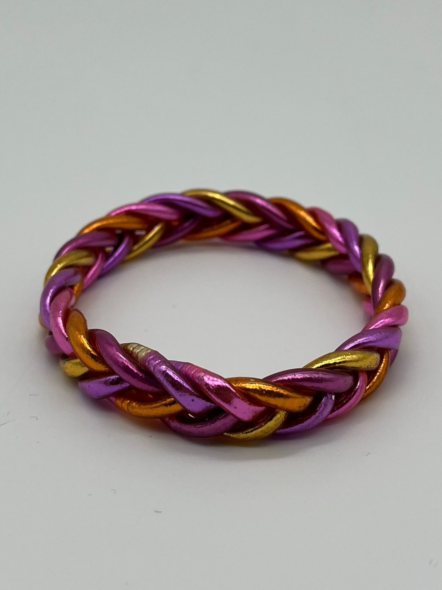 Jonc tressé - Gold / Fuchsia / Orange / Violet